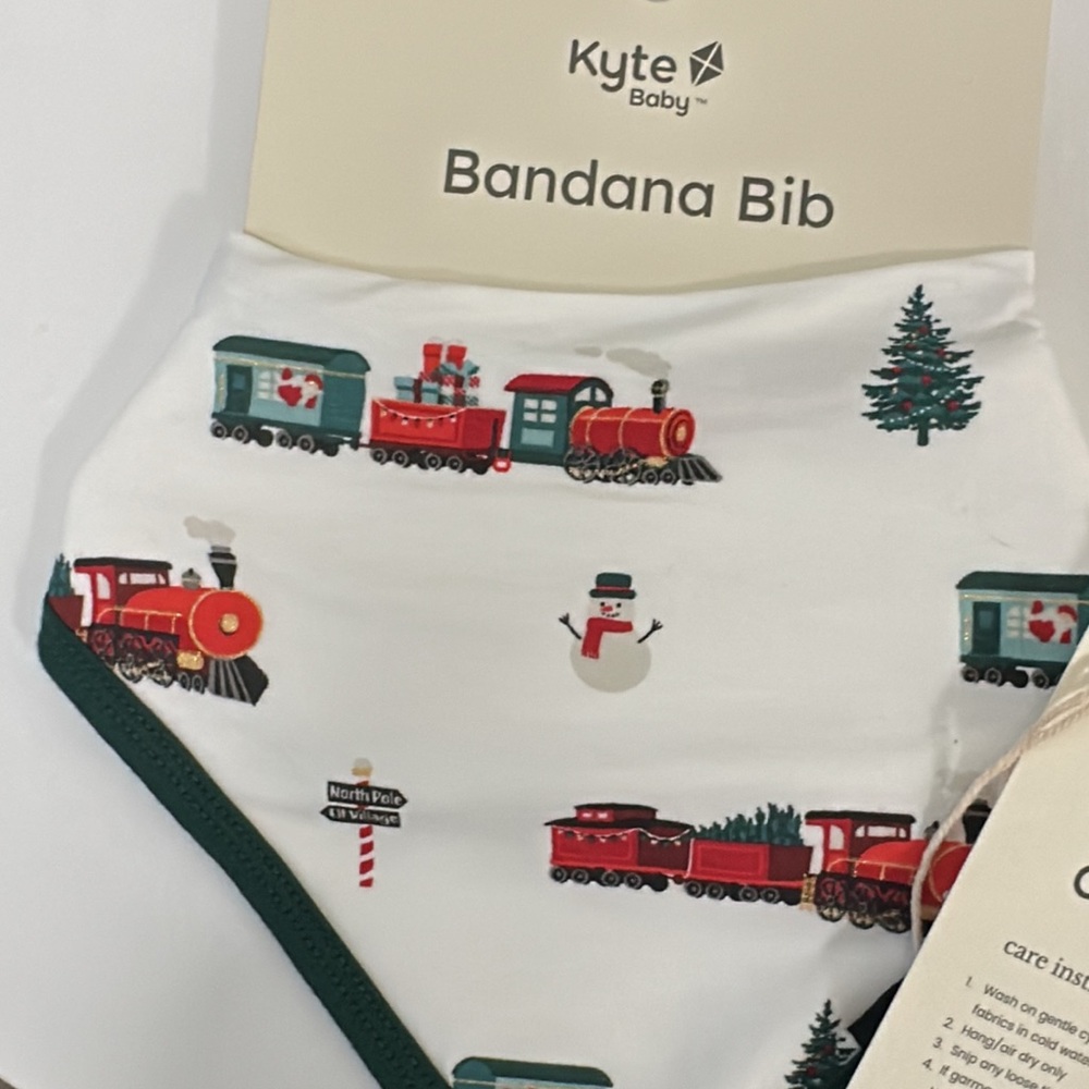 Kyte Baby Bandana Bib - holiday train